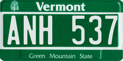 VT license plate ANH537