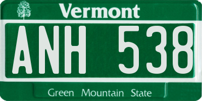 VT license plate ANH538
