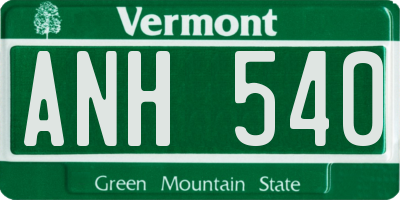 VT license plate ANH540
