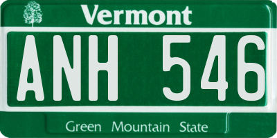 VT license plate ANH546