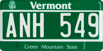 VT license plate ANH549