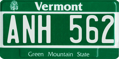 VT license plate ANH562