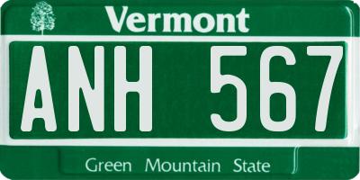VT license plate ANH567