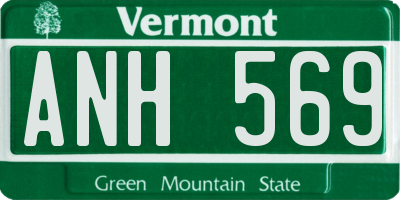 VT license plate ANH569