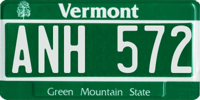 VT license plate ANH572