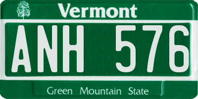 VT license plate ANH576