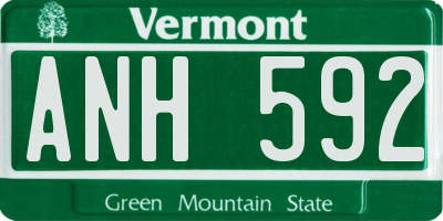VT license plate ANH592