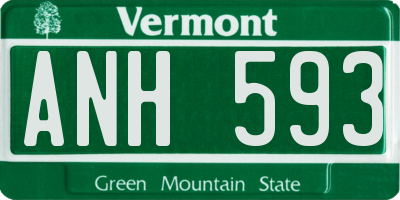 VT license plate ANH593