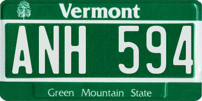 VT license plate ANH594