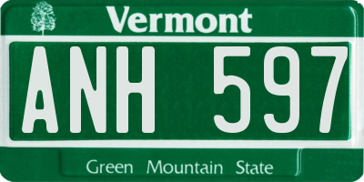 VT license plate ANH597