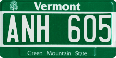 VT license plate ANH605