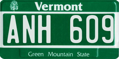 VT license plate ANH609