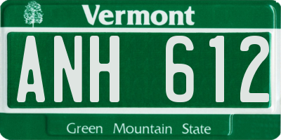 VT license plate ANH612