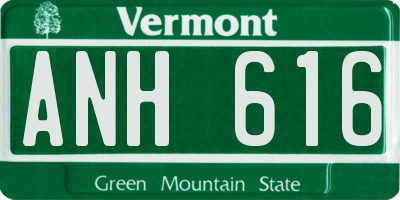 VT license plate ANH616
