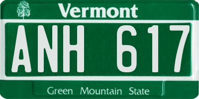 VT license plate ANH617
