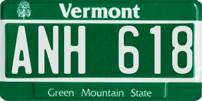 VT license plate ANH618