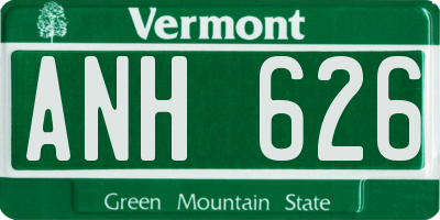 VT license plate ANH626