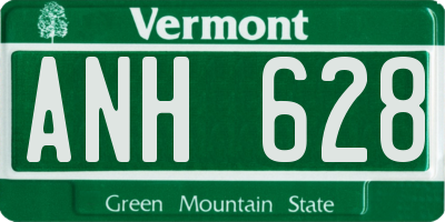 VT license plate ANH628