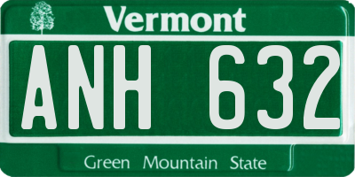 VT license plate ANH632