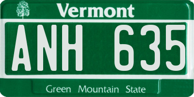 VT license plate ANH635