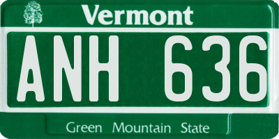 VT license plate ANH636