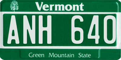 VT license plate ANH640