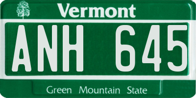 VT license plate ANH645