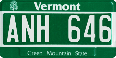 VT license plate ANH646