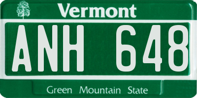 VT license plate ANH648