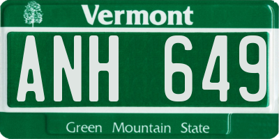 VT license plate ANH649