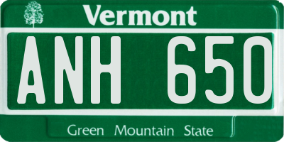 VT license plate ANH650