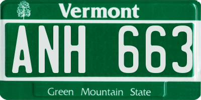 VT license plate ANH663