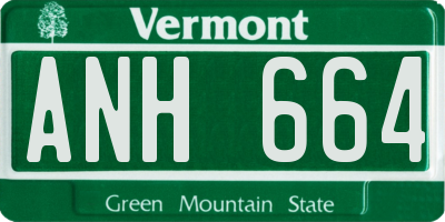 VT license plate ANH664
