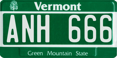 VT license plate ANH666