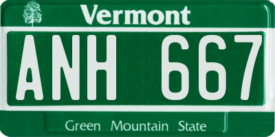 VT license plate ANH667