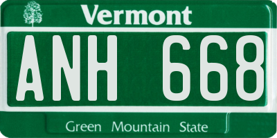 VT license plate ANH668