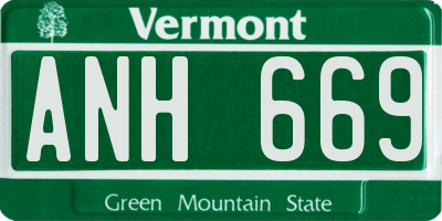VT license plate ANH669