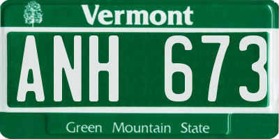 VT license plate ANH673