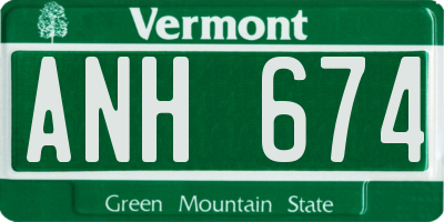 VT license plate ANH674