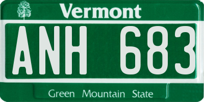 VT license plate ANH683