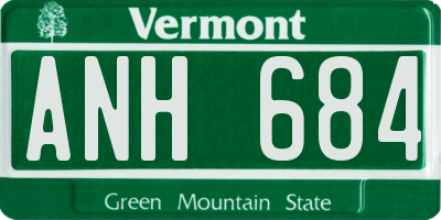 VT license plate ANH684