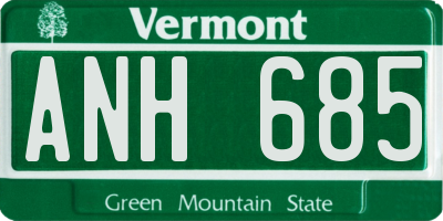 VT license plate ANH685