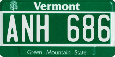 VT license plate ANH686