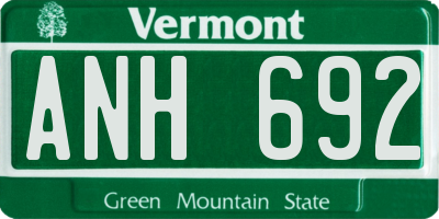 VT license plate ANH692