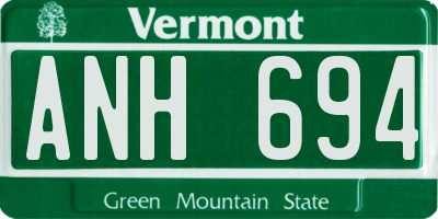 VT license plate ANH694
