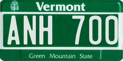 VT license plate ANH700