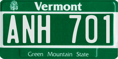 VT license plate ANH701