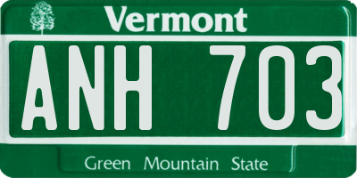 VT license plate ANH703