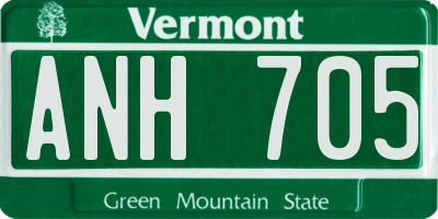 VT license plate ANH705