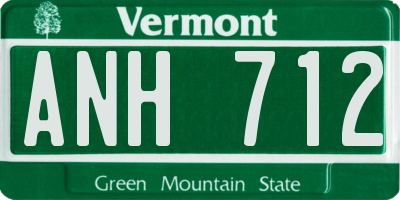 VT license plate ANH712